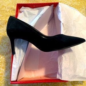 Black Suede Work Heels